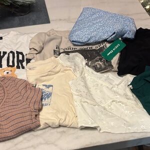 Women’s Size Small Bundle Graphic T-Shirts, Crop Top, Dress